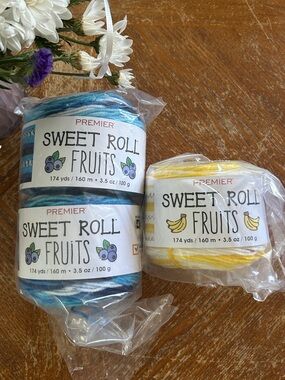 Premier Sweet Roll Fruits Variegated Blueberry & Banana Yarn